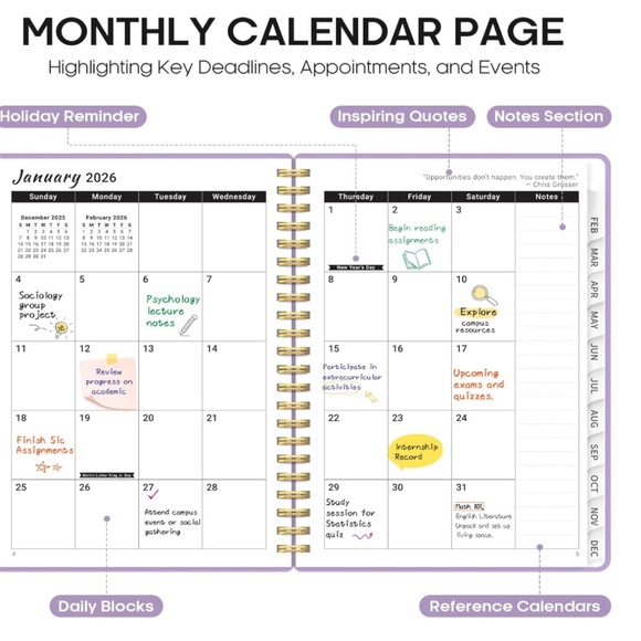 2026 Planner Monthly Planner - Picture 3 of 5